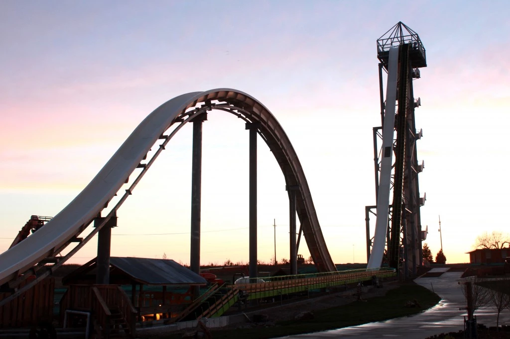 The Verrückt is 168.6 ft (51.4 M) tall, making it higher than than Niagara Falls at the top
