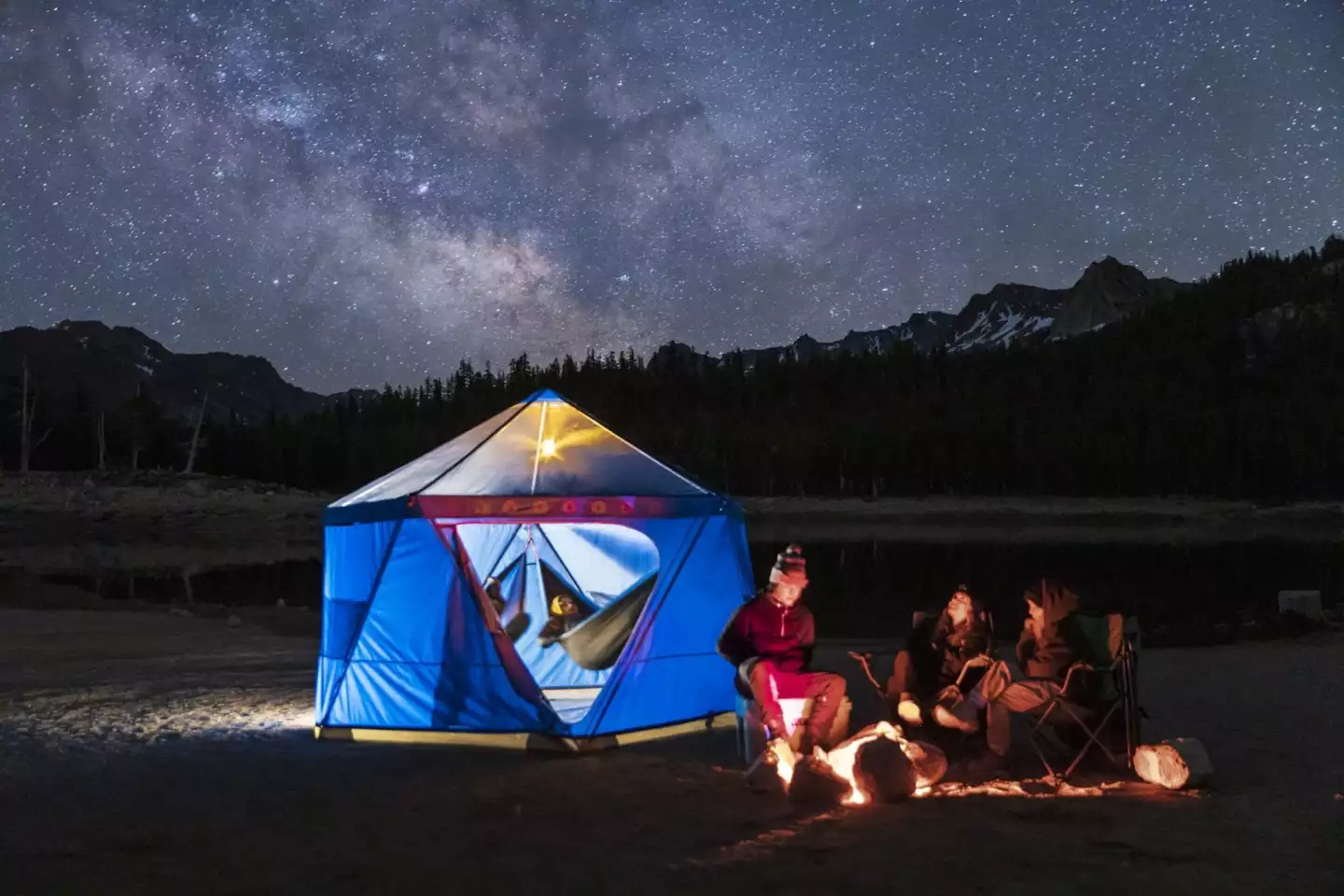 The iDome Camp serves as a fully enclosed space in which to retire at night
