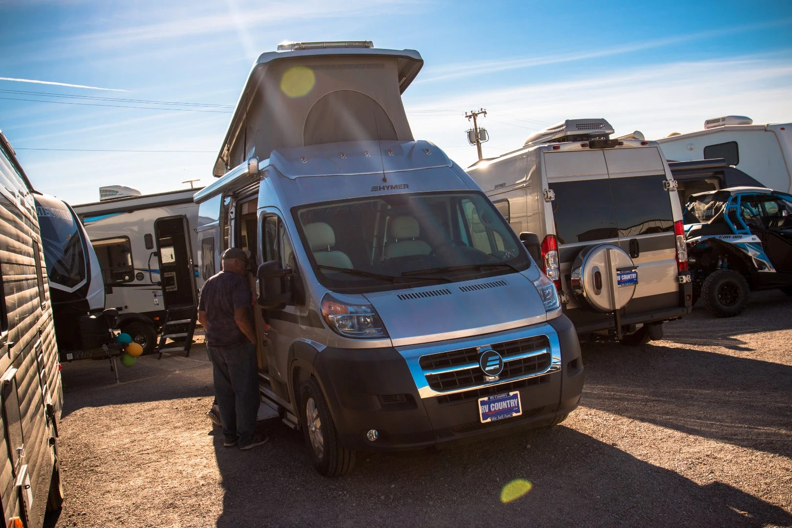 Hymer campervan at the Quartzite RV show