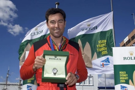 Mark Richards,Wild Oats XI's skipper with Rolex Yachtmaster for Line Honours victory Photo: Carlo Borlenghi