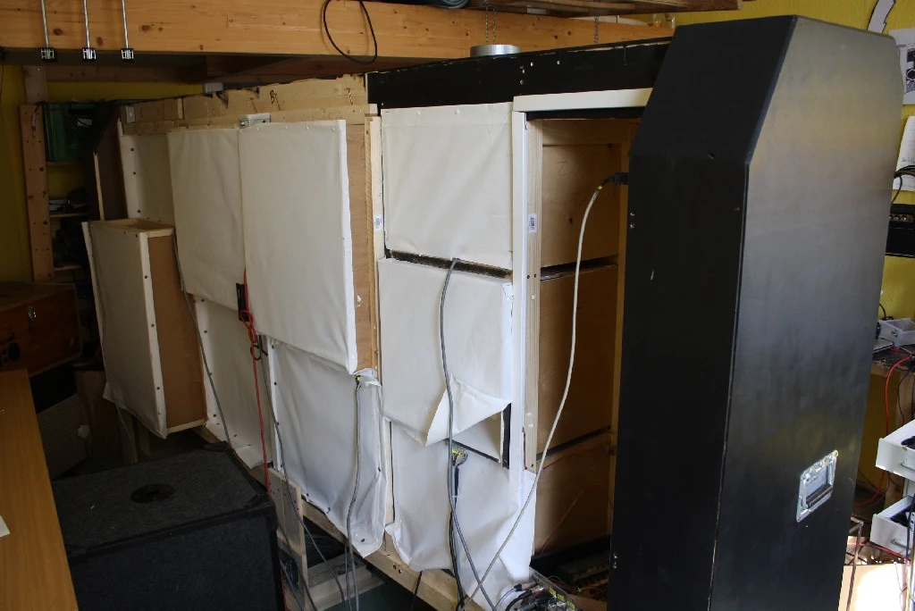 Constructing the huge wooden enclosure