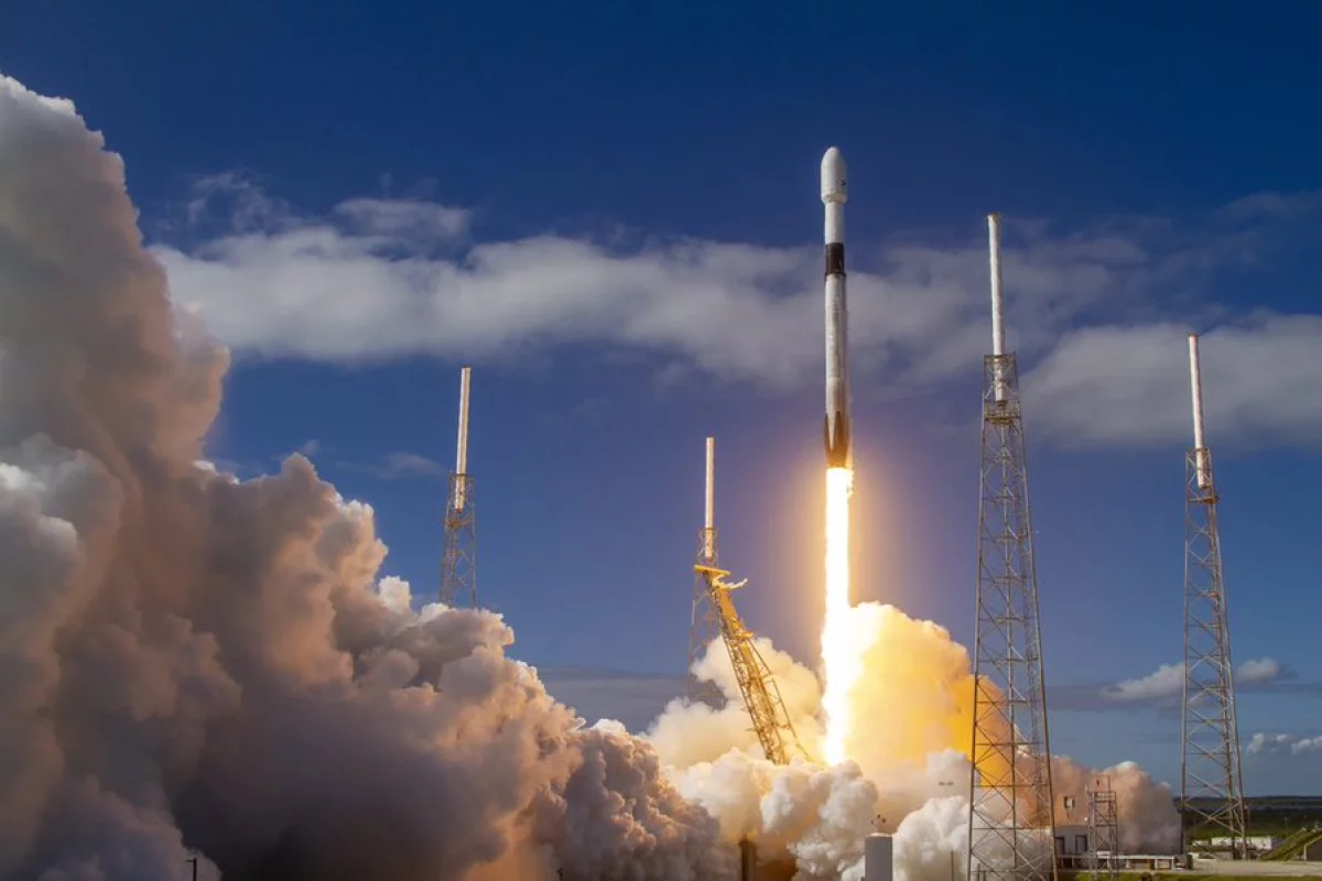 SpaceX's Falcon 9 booster lifts off, the fourth flight of this particular rocket