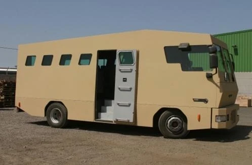 The military Rhino Runner is ideal for troops transport between bases in high risk regions of the world in both urban and rural environments.