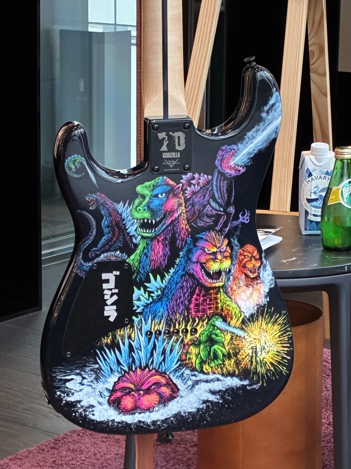 Godzilla masterbuilt guitar back close-up