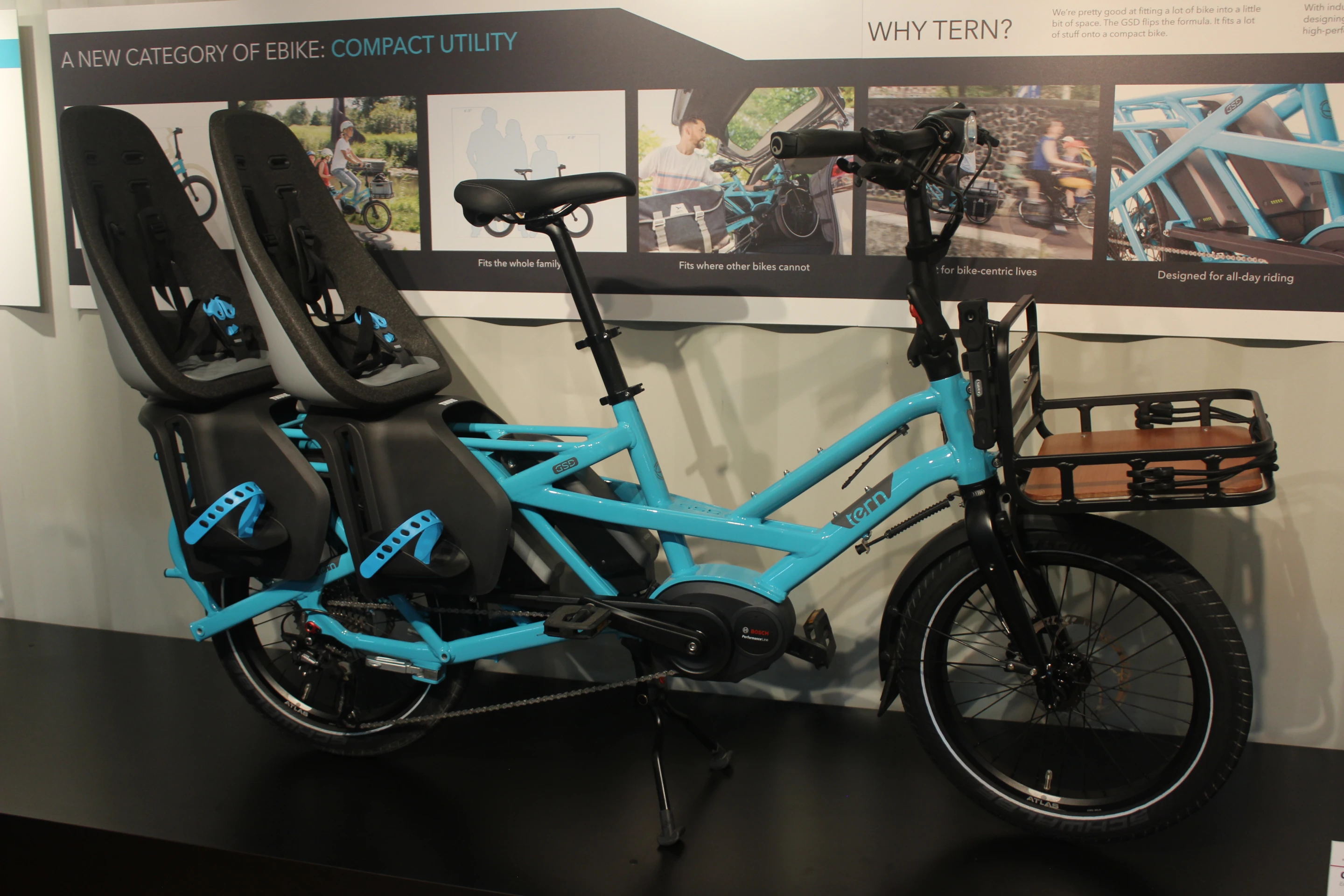 Tern's GSD is a compact electric cargo bike, which is actually the same length as a regular e-bike