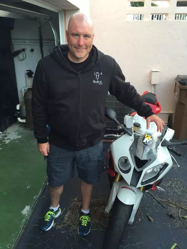 Greg White of Greg's Garage TV models a Bull-it Jeans hoodie