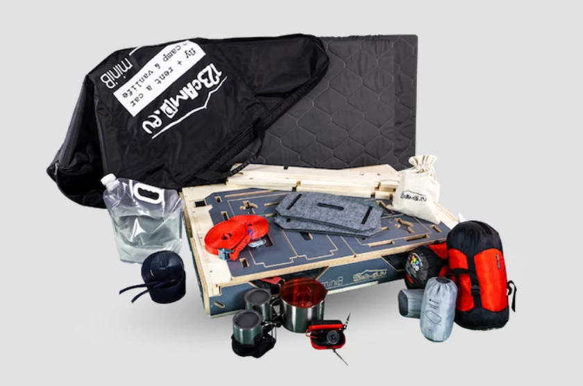 With its storage box-like design, the MiniB can fit other camping gear inside the carry case