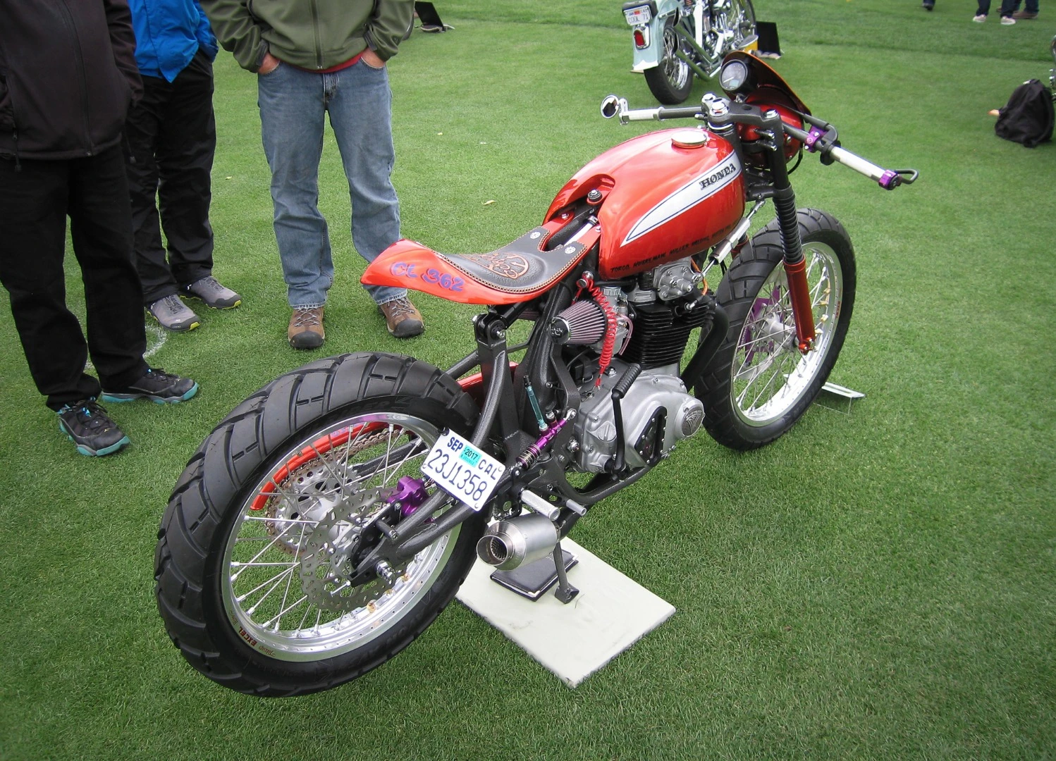 This Honda tracker is a good example of the growing popularity of different custom bikes being shown at the Quail Motorcycle Gathering