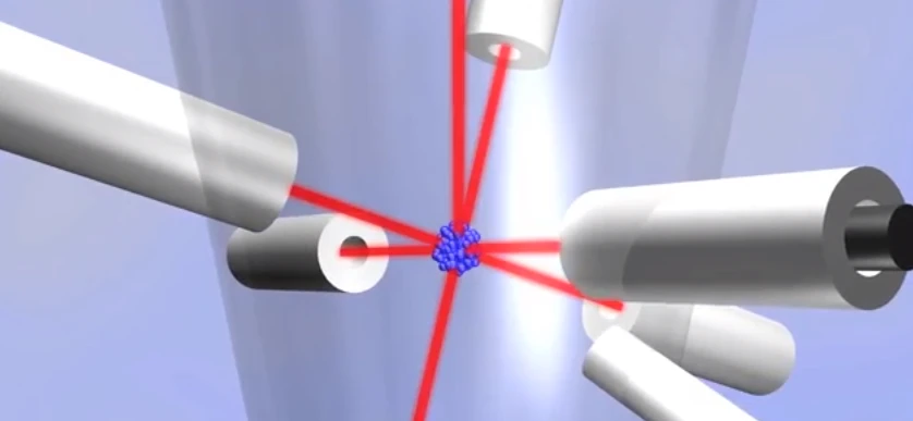 The NIST-F2 uses lasers to corral cesium atoms
