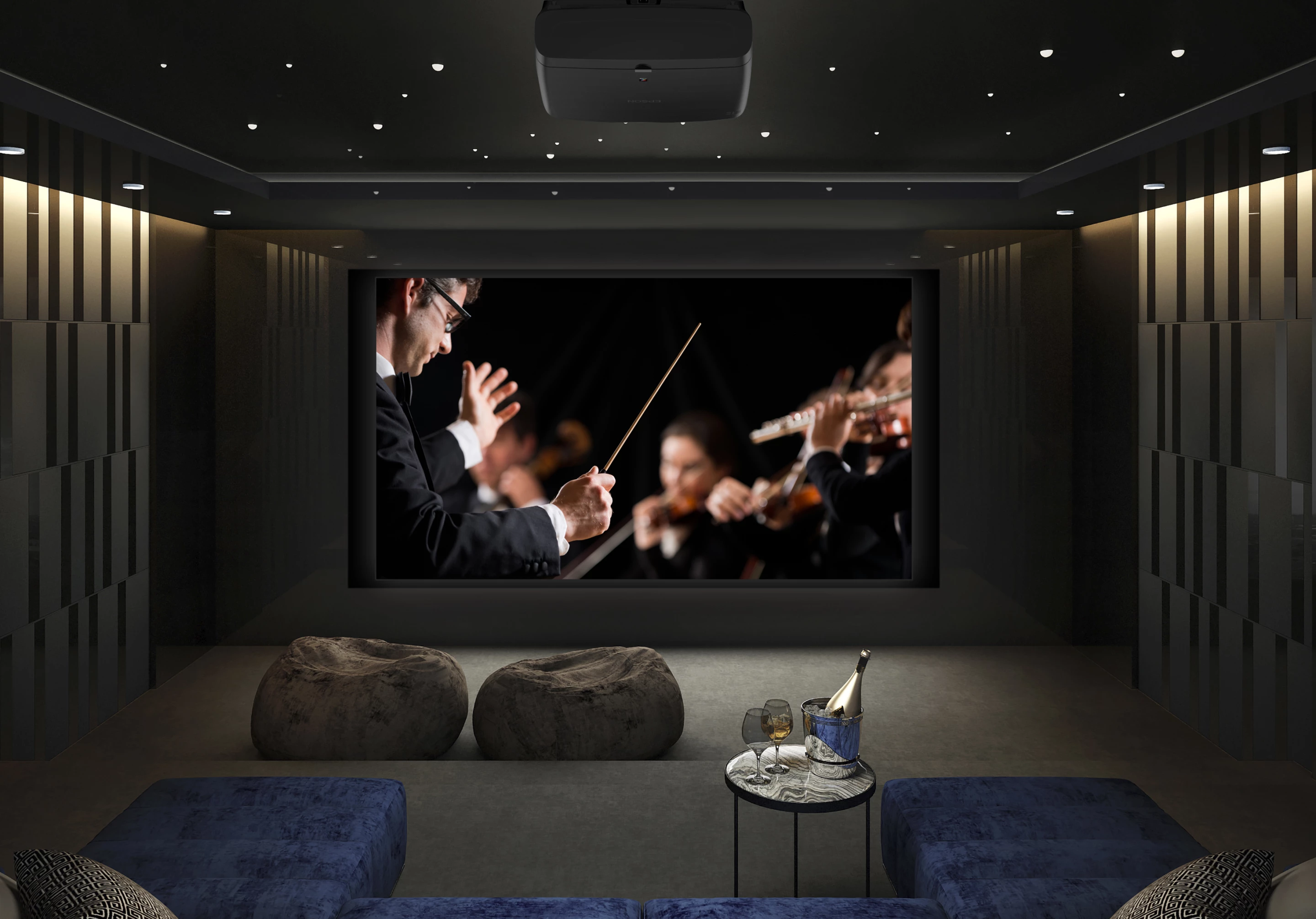 A combination of Epson's own 3LCD projection engine, a multi-array laser diode light source, a 36-bit picture processor and new precision shift glass plate technology is reported to result in a "must see it to believe it home theater experience"