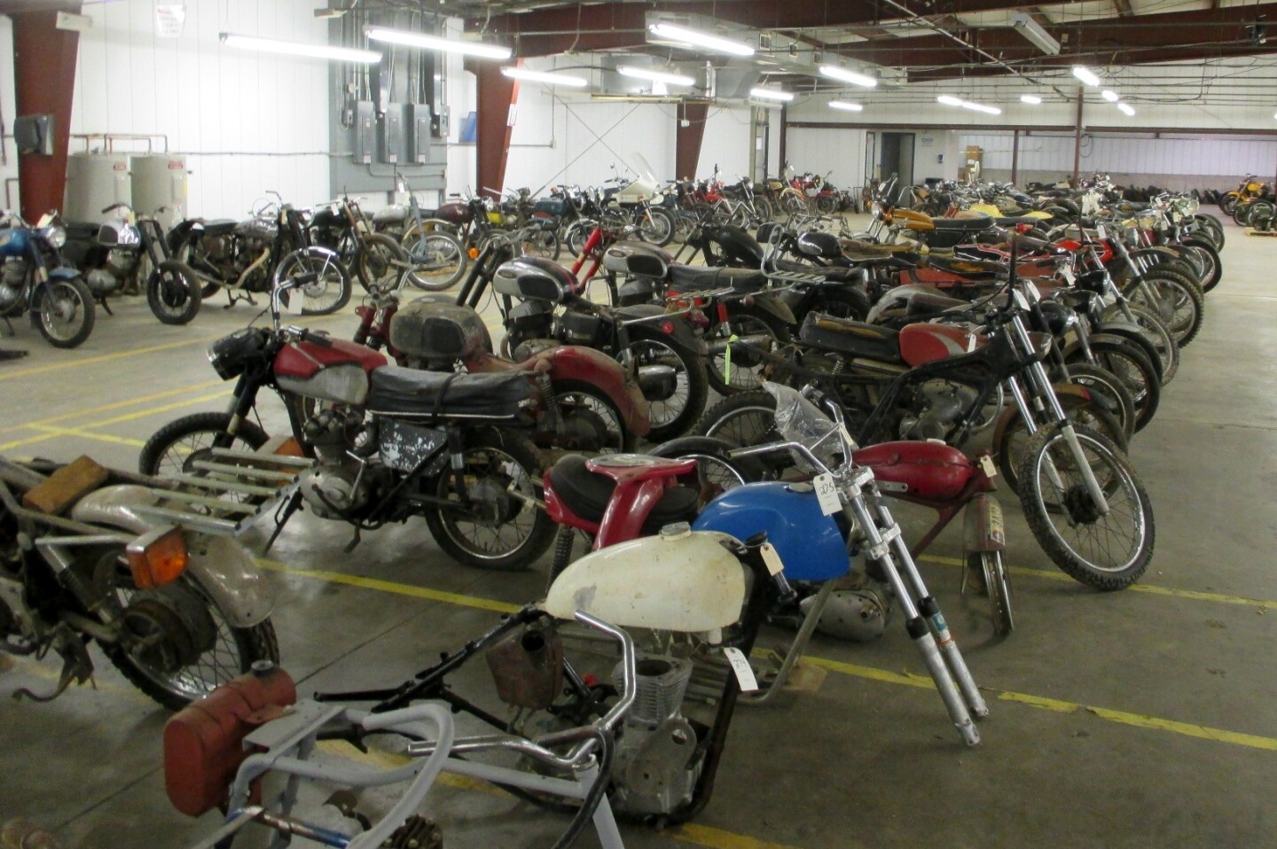Sorted motorcycles prior to preview