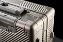 Like other titanium suitcases, the Voyageur is claimed to be much stronger than comparable aluminum models