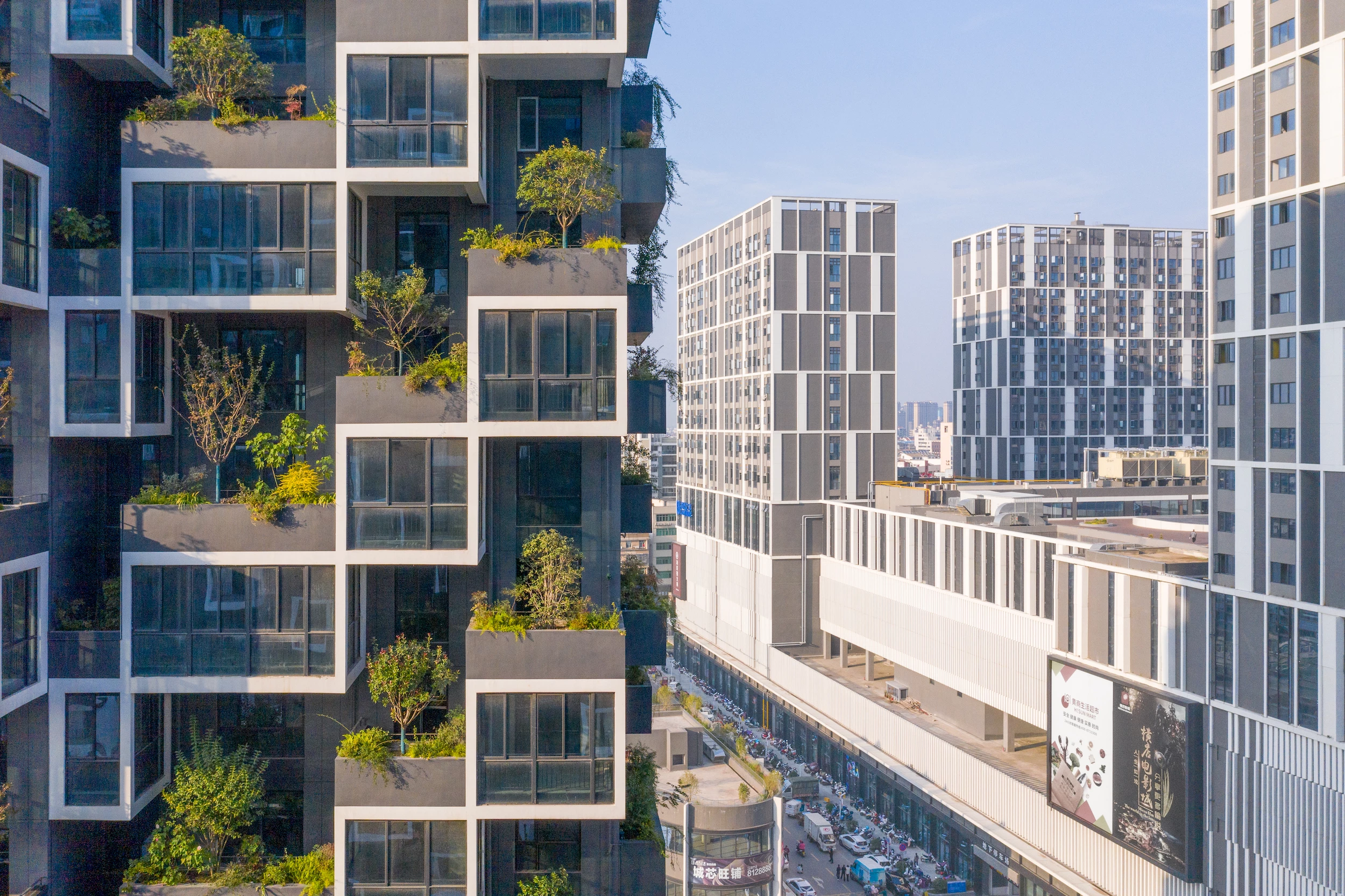 The Easyhome Huanggang Vertical Forest City Complex is located in Hubei province, central China