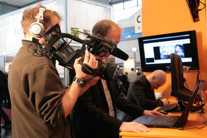 Tobii demonstrating the new notebook with eye tracking and control at CeBIT