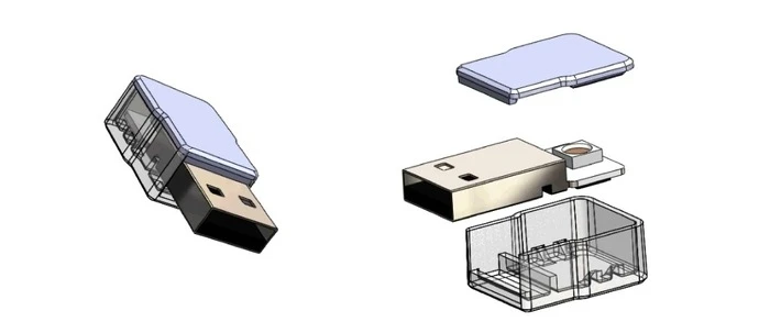 The blink(1) is the size and shape of a regular USB Flash drive, and contains a full-color RGB LED bulb within its polypropylene body