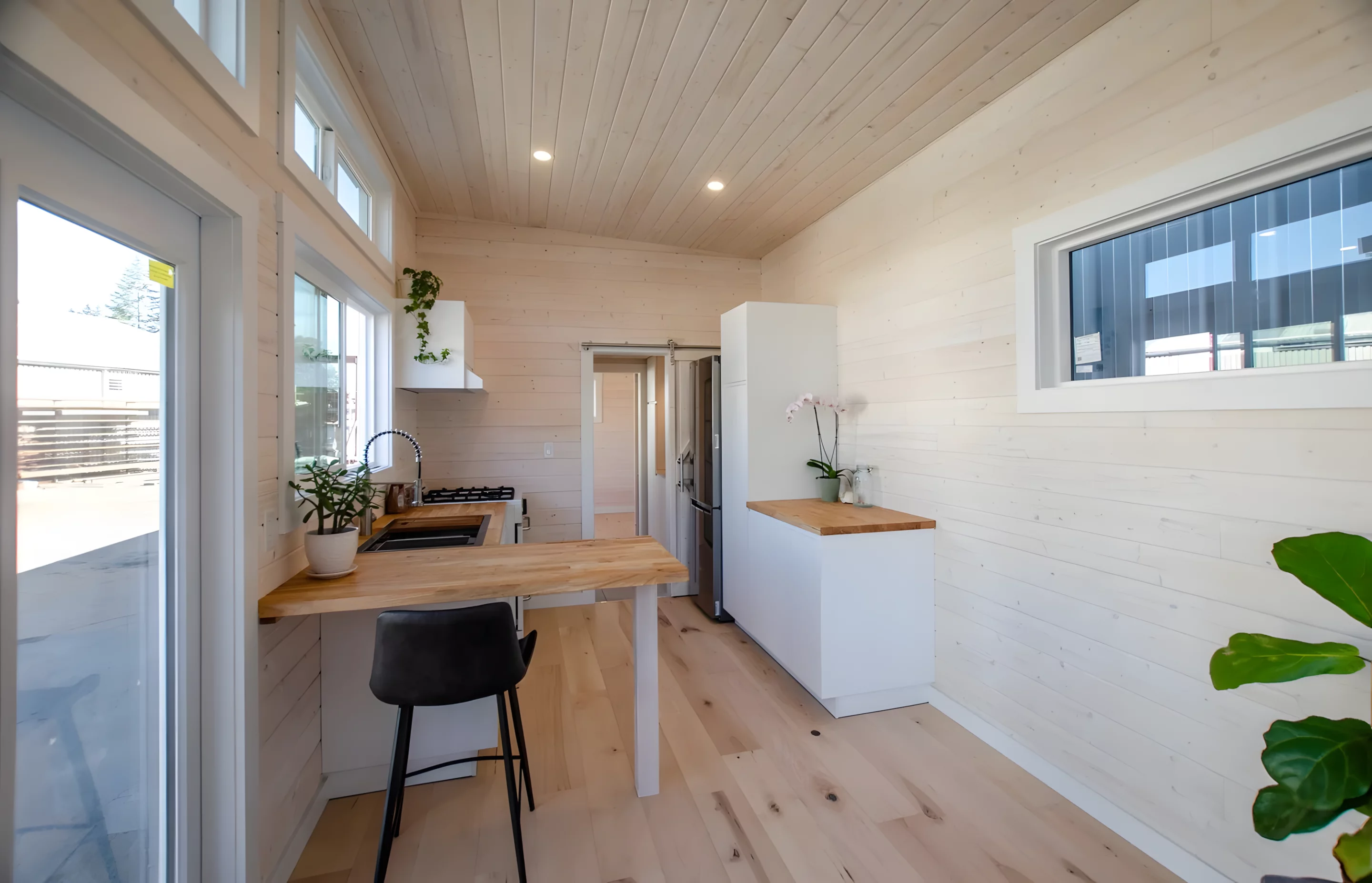 The Dove's kitchen includes a breakfast bar seating area