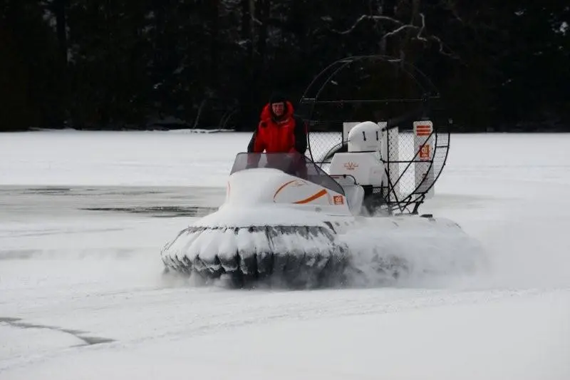 The AirRider hovercraft uses Urethane/PVC construction