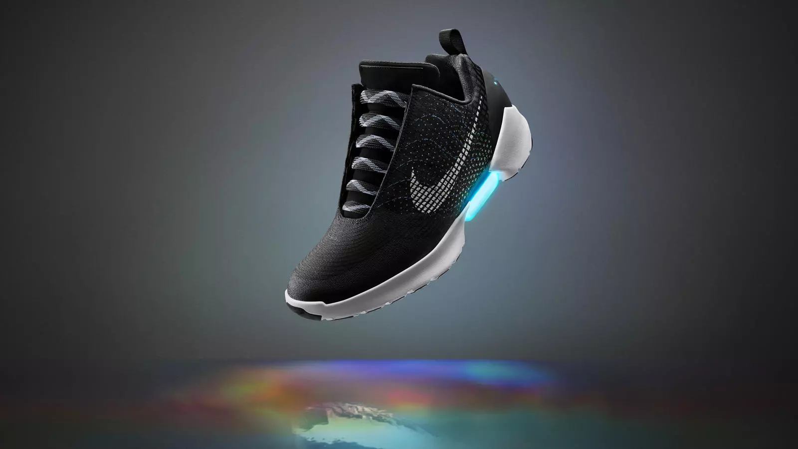 The Nike HyperAdapt 1.0 features a sensor inside that detects a heel sliding in, causing the shoe to automatically tighten around the foot