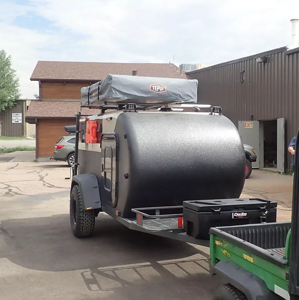 To help ruggedize the XT50 trailer, High Altitude adds Line-X coating to the nose and lower sides