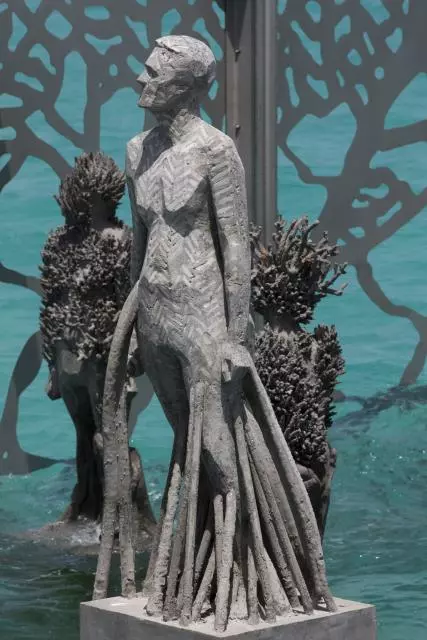 The underwater sculptures are designed to be colonized by marine algae