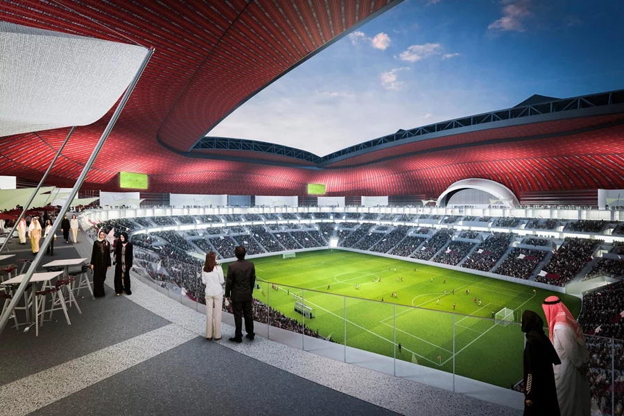The stadium will seat 60,000 spectators and will be equipped to FIFA-stipulated levels for hosting matches through to the semi-final round of the World Cup (Image: Neoscape, Inc.)