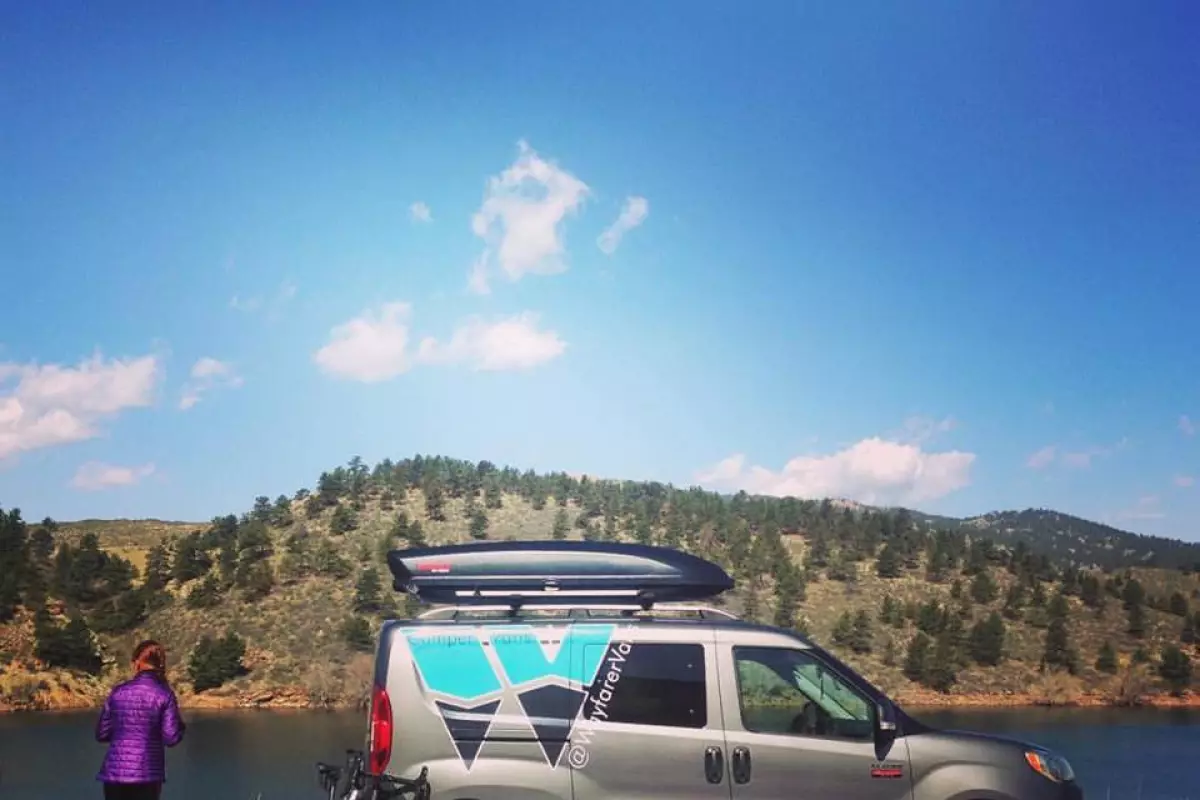 On the road in the Wayfarer camper van