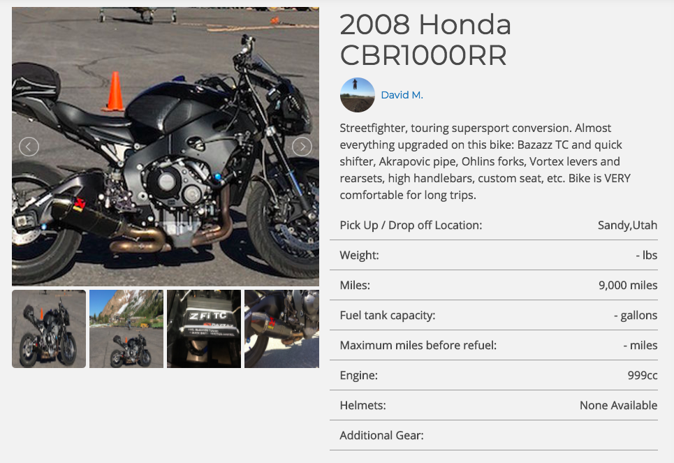 An interesting hire bike listing at Twisted Road.