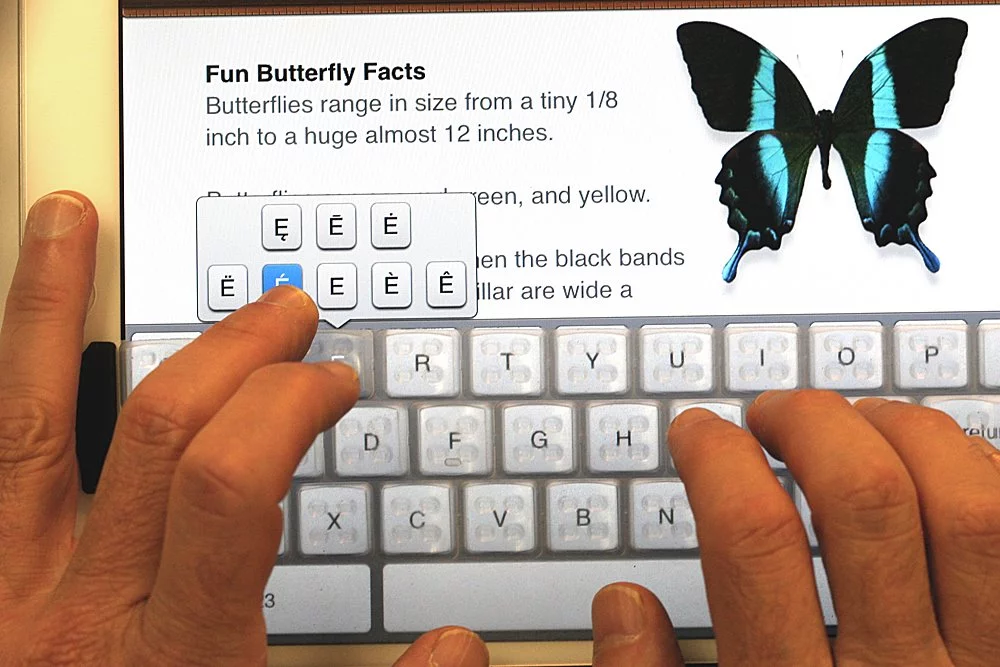 TouchFire is made from transparent silicone so you can see the layout of the virtual keyboard beneath, while allowing touch typists the comfort of feeling key positions