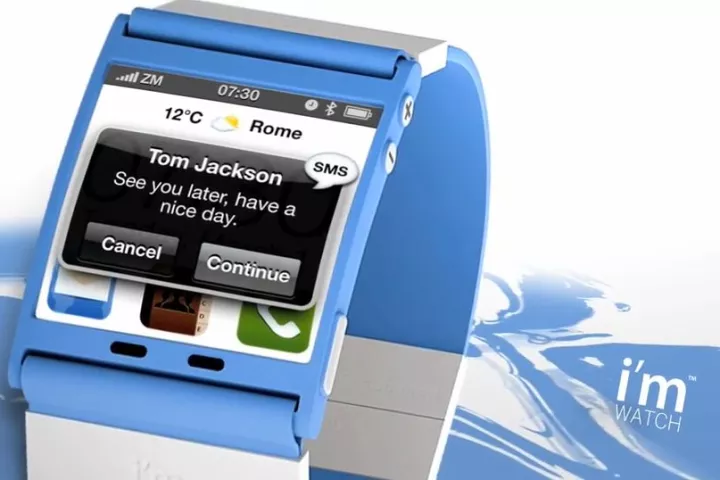 I'm Watch is a smartphone-compatible wristwatch, designed to work with iOS- and Android-based cell phones (Image: Blue Sky s.r.l.)