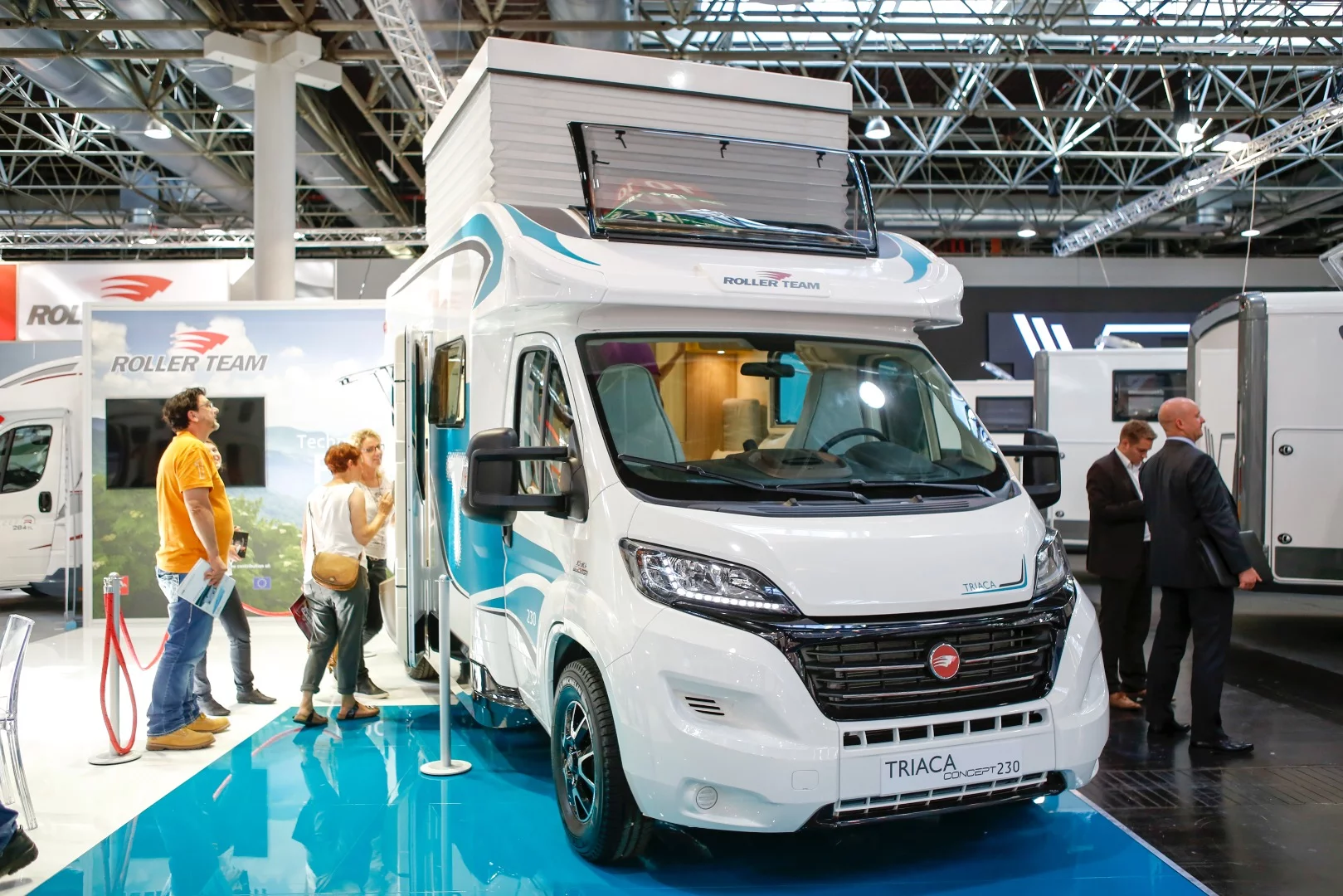 The Triaca Concept 230 has a pull-out cabin bed and pop-top-access sleeping area