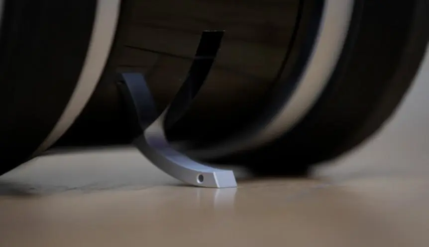A pair of kickstands keeps the Double in place