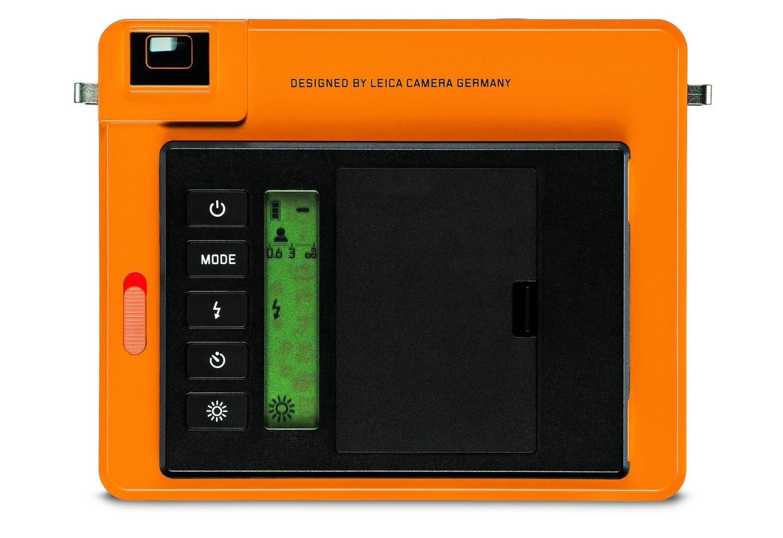 On the rear of the Leica Sofort are control buttons and a display screen