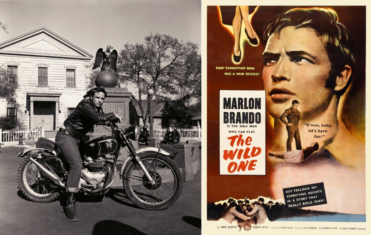 Marlon Brando was a real-life motorcyclist though and when the 1970 Harley-Davidson FLH Electra-Glide he owned from new went to auction, it sold for $256,000 at a Julien's Hollywood Legends auction. Brando won two academy awards for best actor from eight nominations, and despite many famous film roles (A Streetcar named Desire, The Godfather, Last Tango in Paris, Guys and Dolls, On the Waterfront, Julius Caesar, Apocalypse Now and Mutiny on the Bounty, it was his role as the leader of the pack in The Wild One (1953) which indelibly linked him to motorcycling.