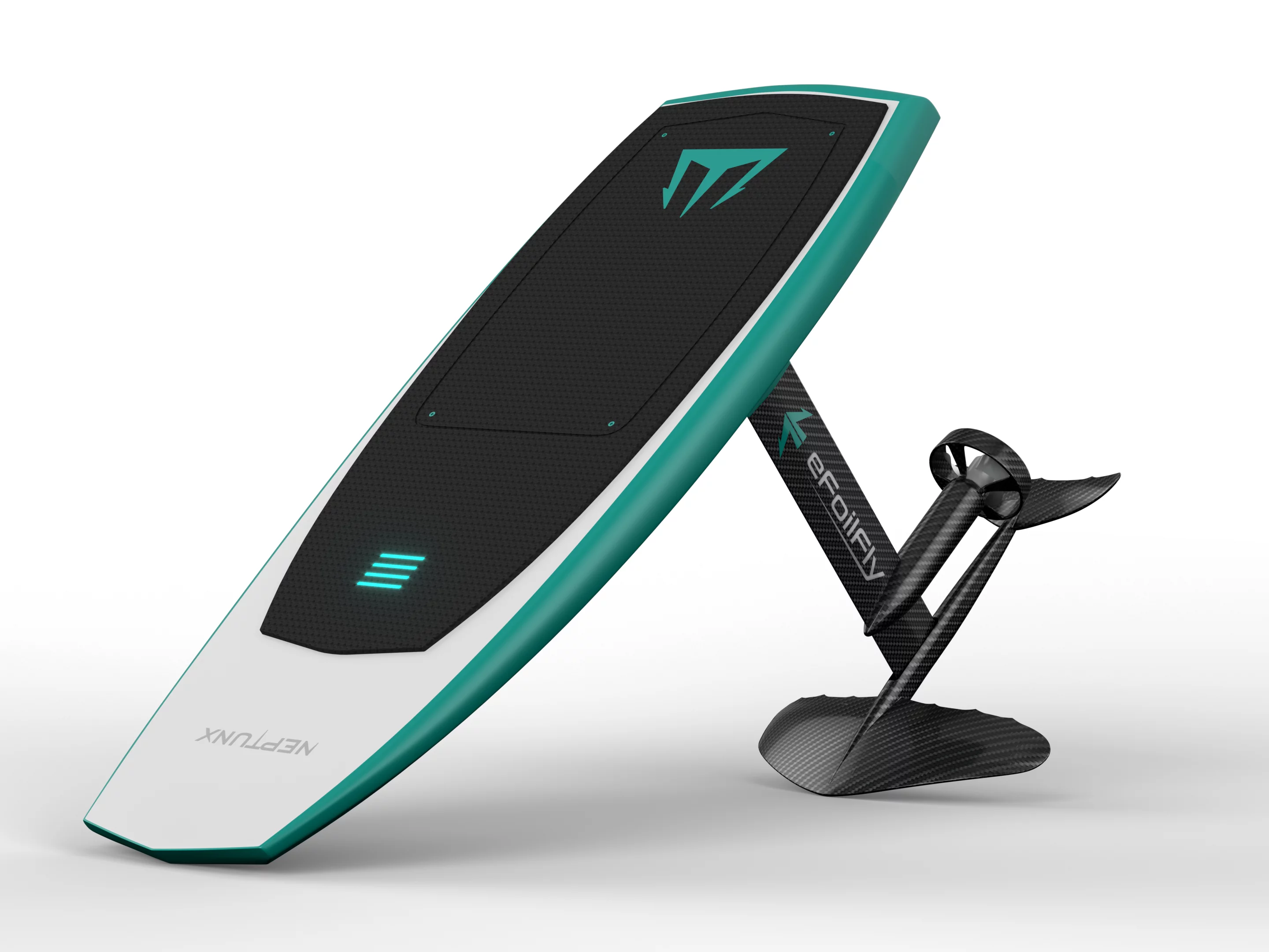 Strong carbon wing can lift the whole board out of the water with you on it