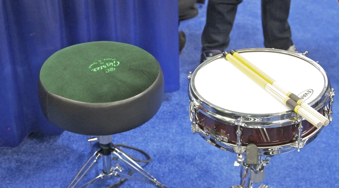 The BC is a simple two-part system that takes the bass drum signal and literally shakes the drummer's butt (Photo: Gizmag)