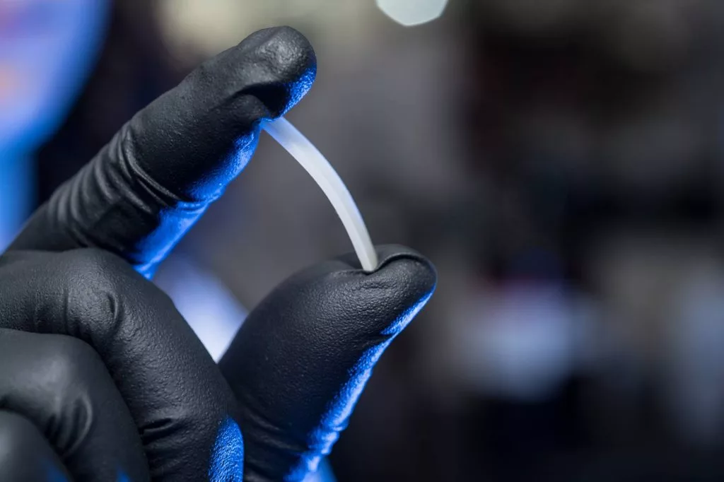 A sample of the infinitely-recyclable polymer developed at Colorado State University