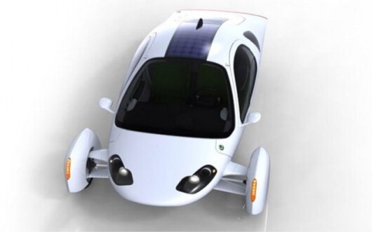 The Aptera Series 2e, with its roof-mounted solar cells that powered its climate control system
