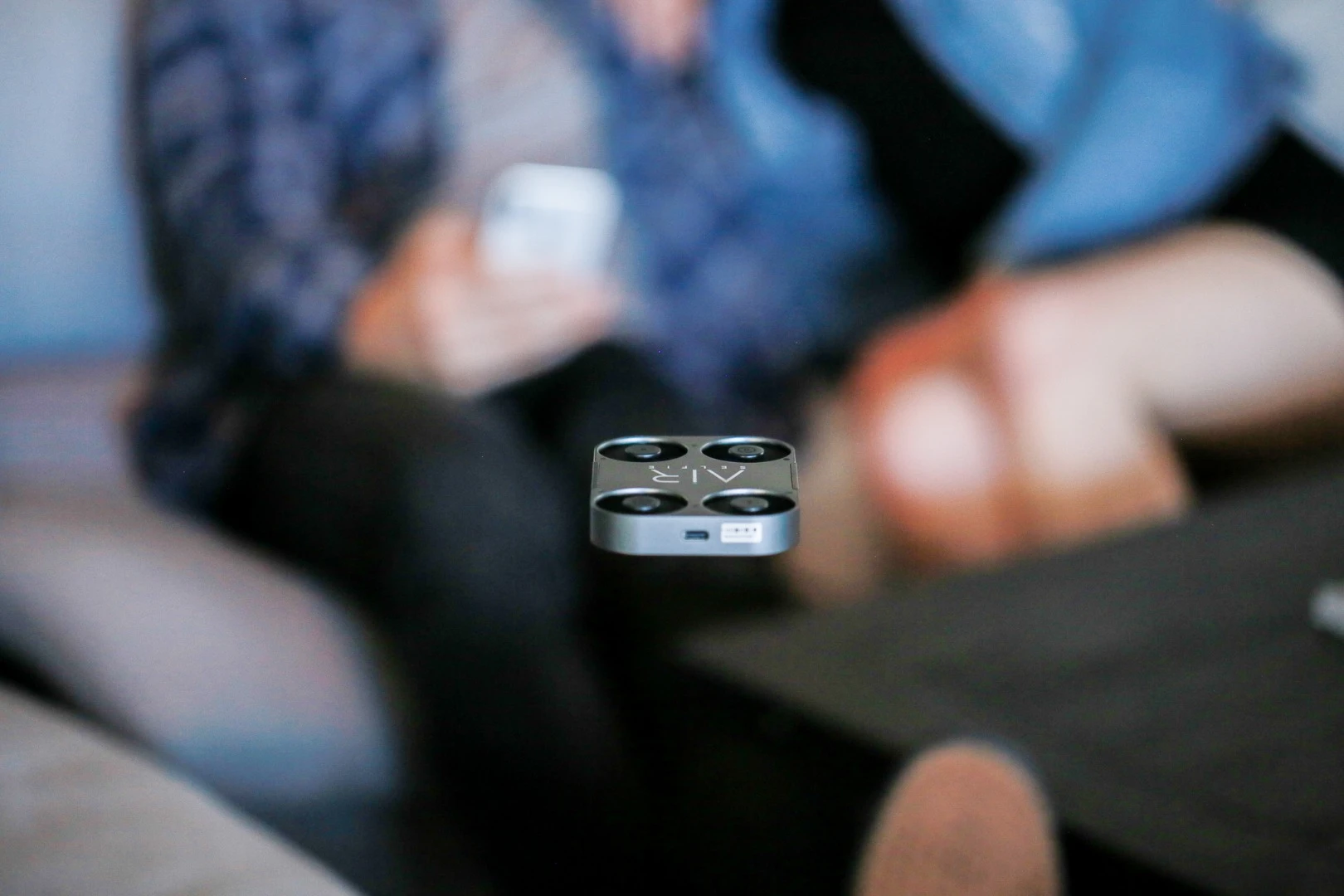 The drone gets six minutes of flight time on a single charge