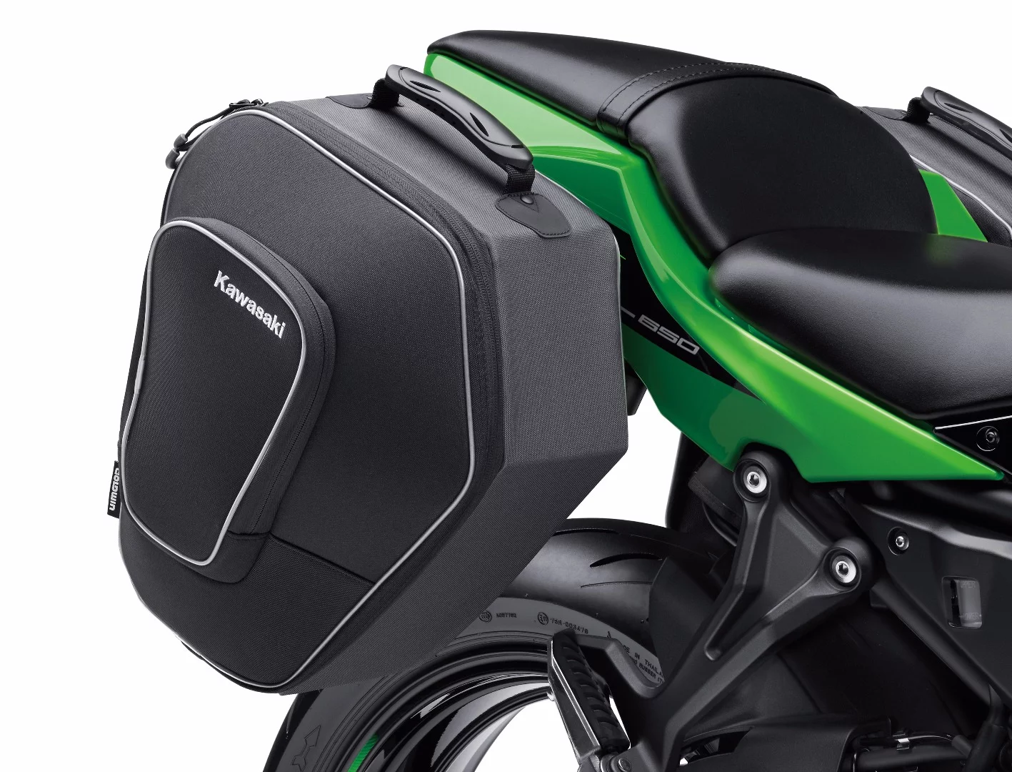 The optional Kawasaki panniers of the 2017 Ninja 650