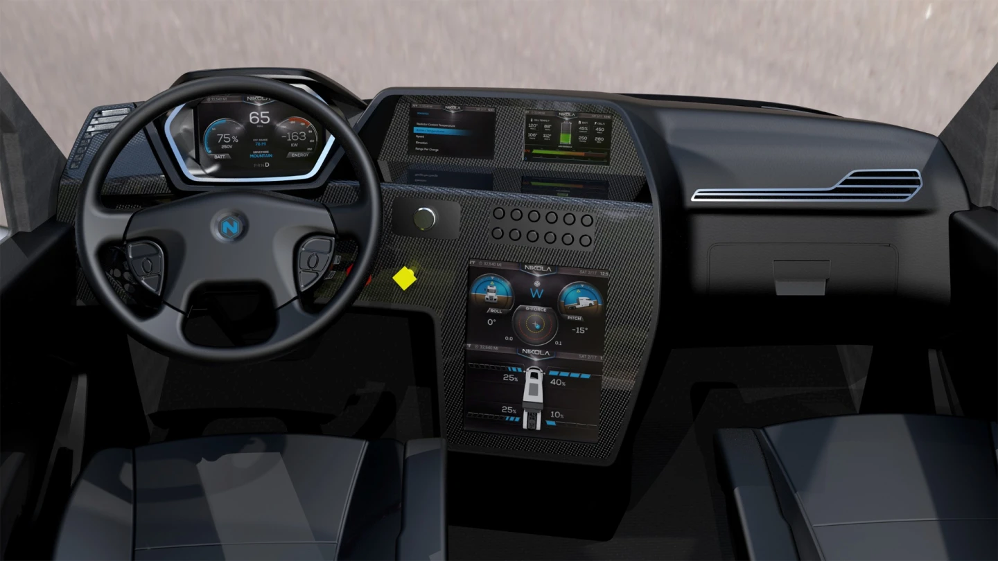 Nikola intends to give the One driver a fully modern digital dashboard