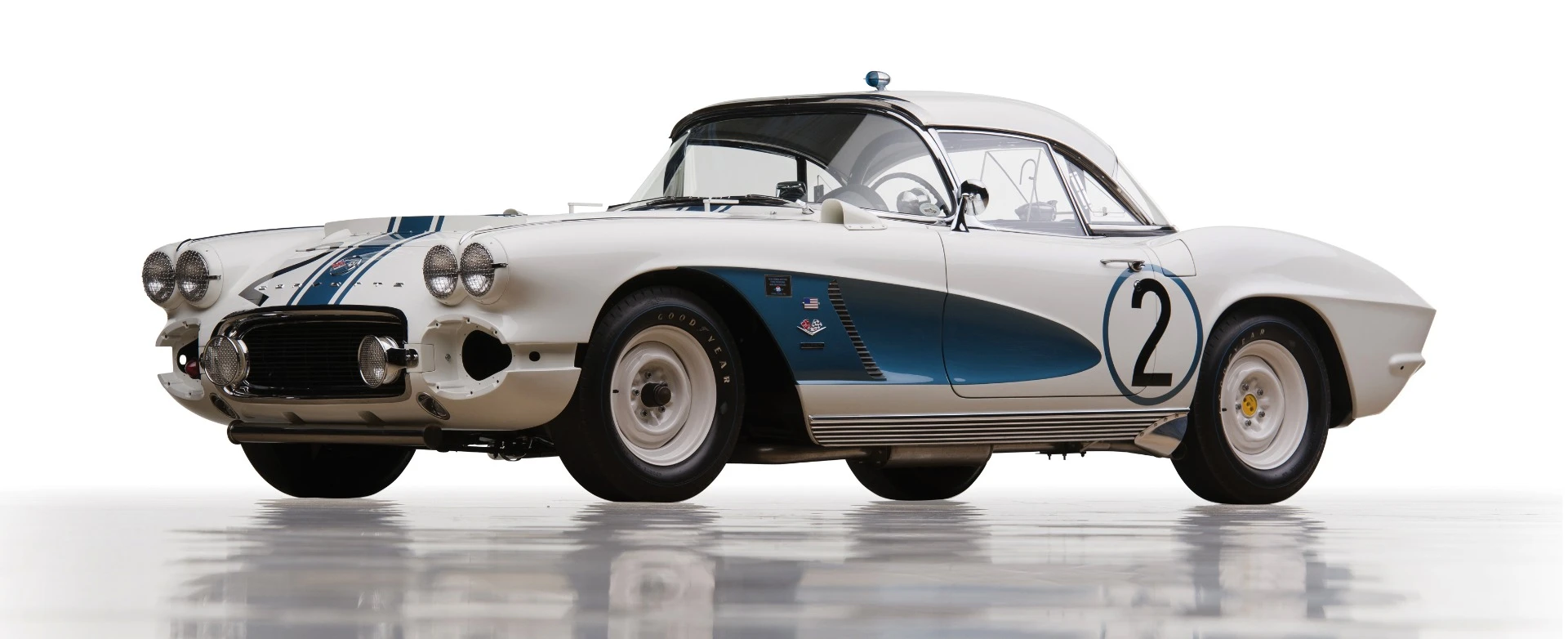 This 360 hp, 327 cu in. 1962 Chevrolet Corvette Race Car was the 1962 SCCA A/Production champion in the hands of the "Flying Dentist", Dr. Dick Thompson driving for Grady Davis’ Gulf Oil Racing team. It's first year score card read 14 starts, 12 wins and two second places. Not surprisingly, such a significant car commanded a significant price, though it didn't quite reach the estimated price range of $2 to $2.5 million, and no doubt a delighted purchaser now has a car with a wonderful history that has already won more on the show circuit than it did in its glorious first racing season half a century ago.