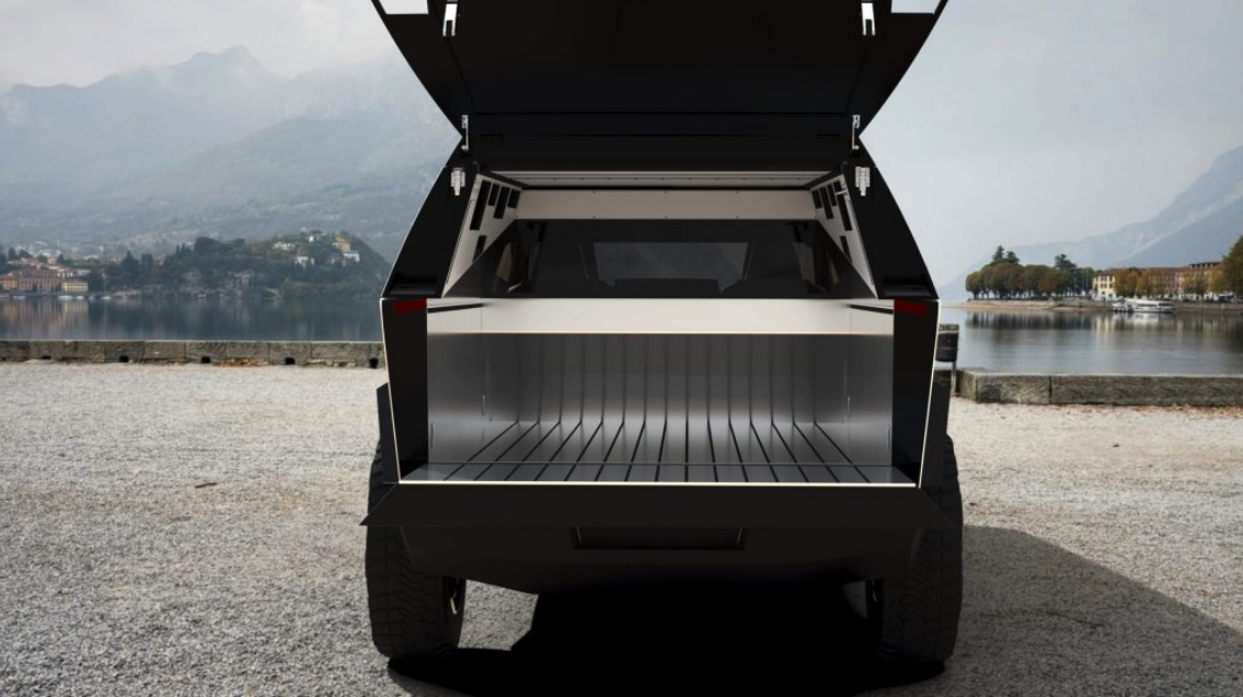 Wie ein typisches Pick-up-Chassis oder Loft lässt Space Camper das Bett leer und für Waren verfügbar, um den Inhalt zu sichern