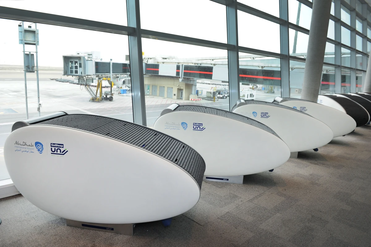Ten GoSleep pods have been installed at Abu Dhabi International Airport to give weary travelers a private place to rest up