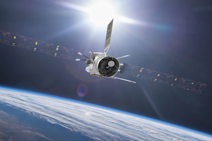 Artist's concept of BepiColombo flying by Earth