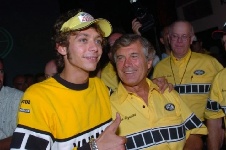 Valentino and Giacomo Agostini pictured together in 2005 - without doubt the two greatest of all-time