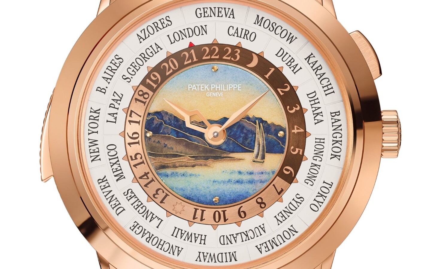 The Patek Phillipe World Time Repeater links the drive mechanism for the world time function to the repeater function