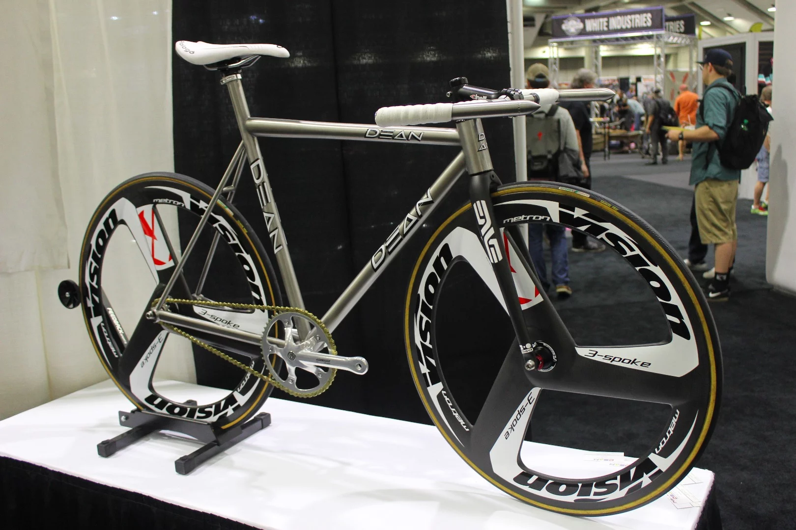 A very fun-looking titanium urban/track bike, made by Dean