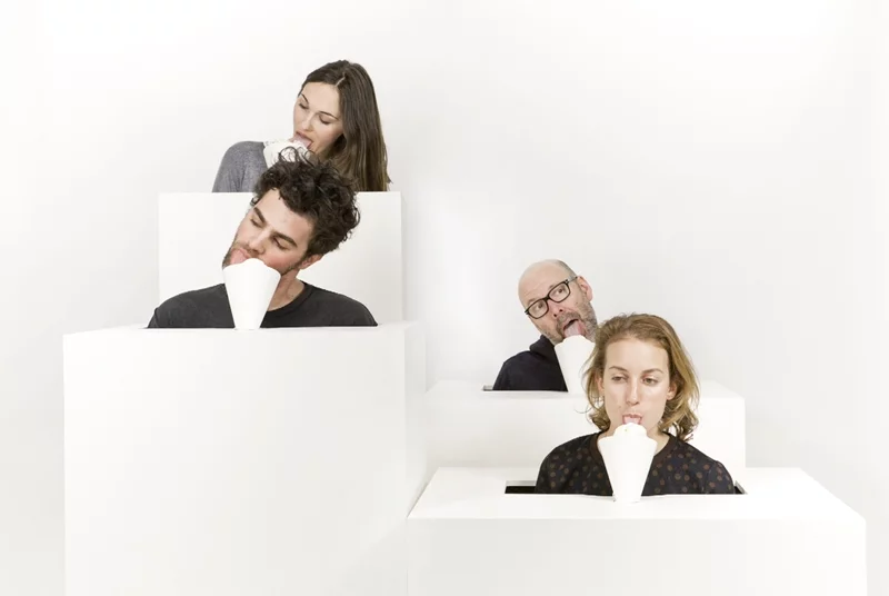 When the ice cream is licked, the sensor sends a signal to an Arduino board