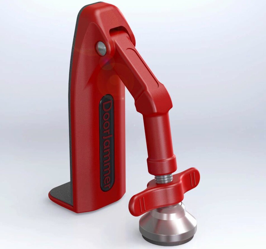 The DoorJammer weighs 250 grams (8 oz)