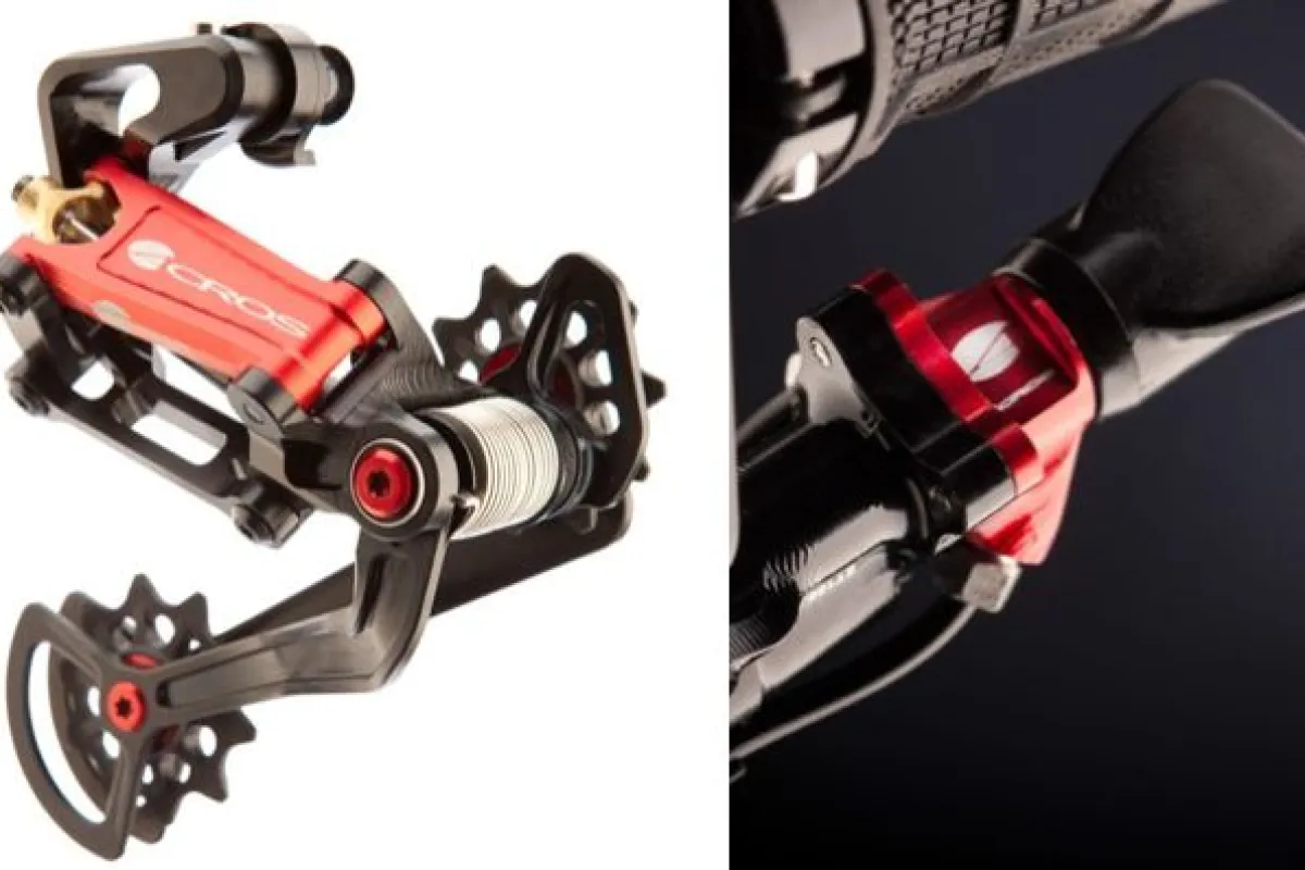 The rear derailleur and shifter for the new AG-E hydraulic shifting system for mountain bikes (Photos courtesy Acros)